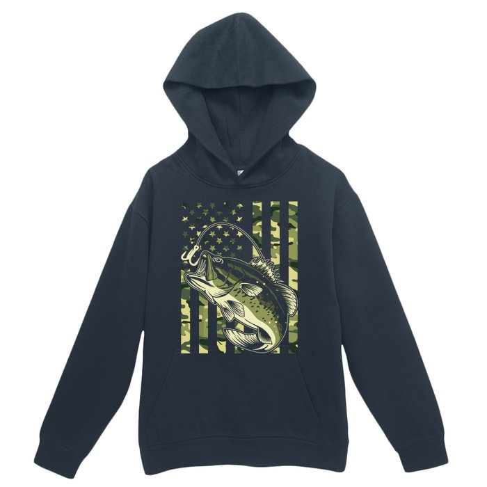 Fishing For Bass Fish Fisherman Fishing Camouflage Urban Pullover Hoodie