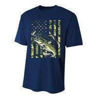 Fishing For Bass Fish Fisherman Fishing Camouflage Performance Sprint T-Shirt