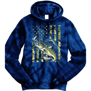 Fishing For Bass Fish Fisherman Fishing Camouflage Tie Dye Hoodie