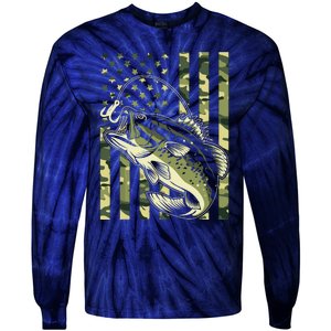 Fishing For Bass Fish Fisherman Fishing Camouflage Tie-Dye Long Sleeve Shirt