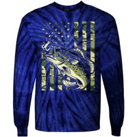 Fishing For Bass Fish Fisherman Fishing Camouflage Tie-Dye Long Sleeve Shirt