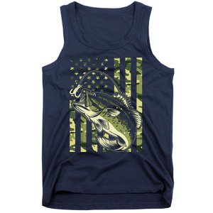 Fishing For Bass Fish Fisherman Fishing Camouflage Tank Top