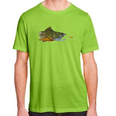 Fly Fishing Brook Trout Dry Fly Tying Fisher Gift Adult ChromaSoft Performance T-Shirt