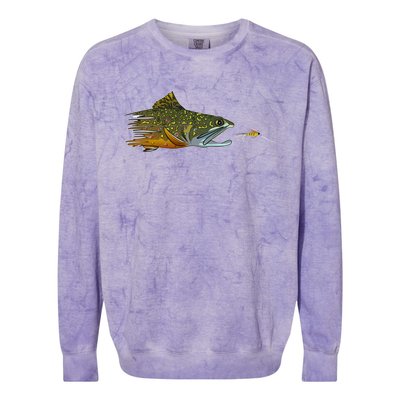 Fly Fishing Brook Trout Dry Fly Tying Fisher Gift Colorblast Crewneck Sweatshirt