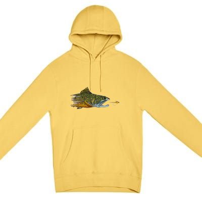 Fly Fishing Brook Trout Dry Fly Tying Fisher Gift Premium Pullover Hoodie