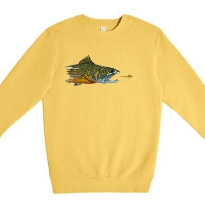 Fly Fishing Brook Trout Dry Fly Tying Fisher Gift Premium Crewneck Sweatshirt