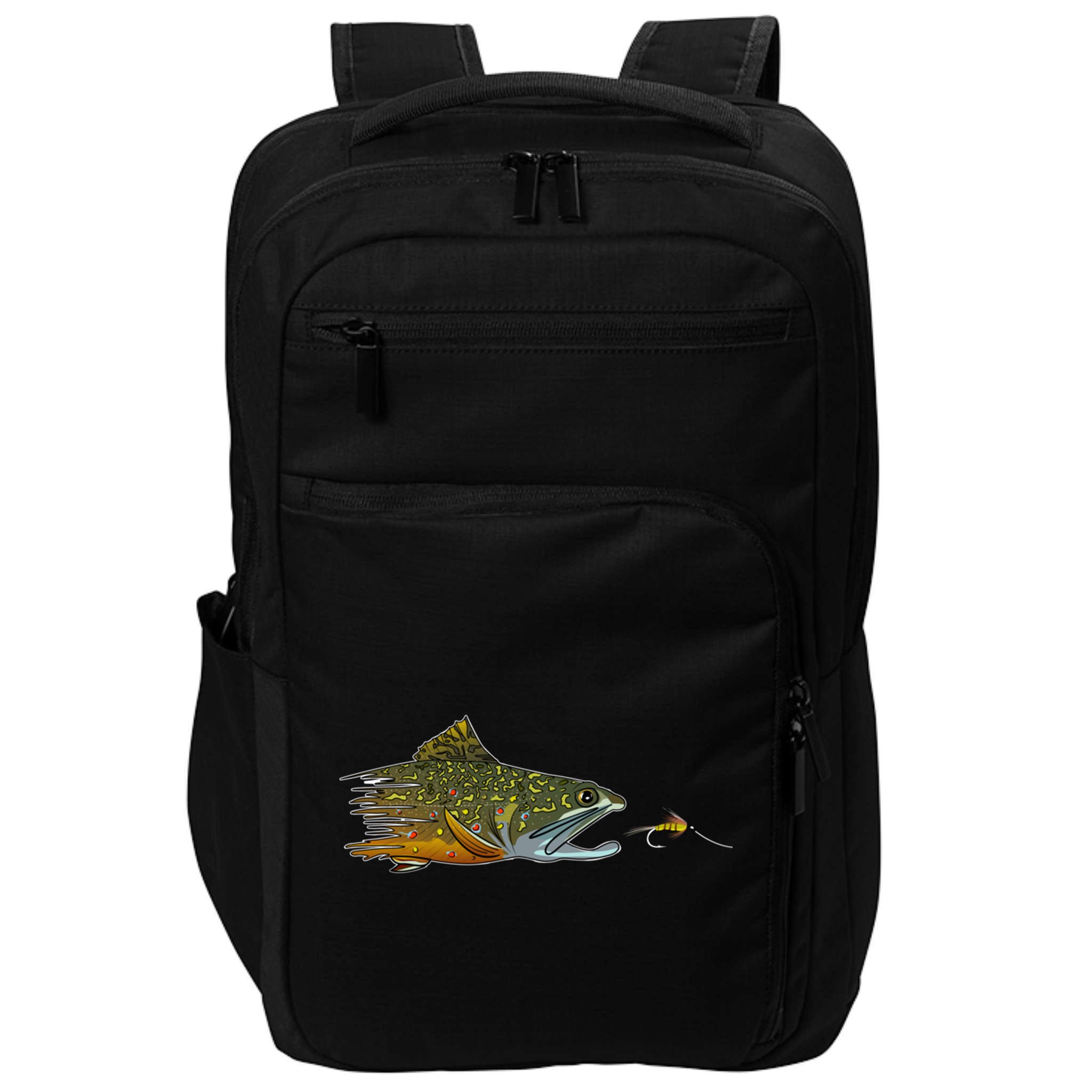 Fly Fishing Brook Trout Dry Fly Tying Fisher Gift Impact Tech Backpack