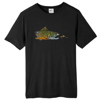 Fly Fishing Brook Trout Dry Fly Tying Fisher Gift Tall Fusion ChromaSoft Performance T-Shirt