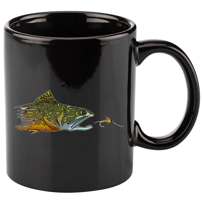 Fly Fishing Brook Trout Dry Fly Tying Fisher Gift 11oz C Handle Ceramic Mug
