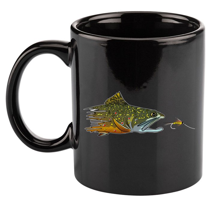 Fly Fishing Brook Trout Dry Fly Tying Fisher Gift 11oz C Handle Ceramic Mug