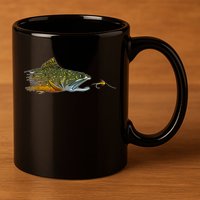 Fly Fishing Brook Trout Dry Fly Tying Fisher Gift 11oz C Handle Ceramic Mug