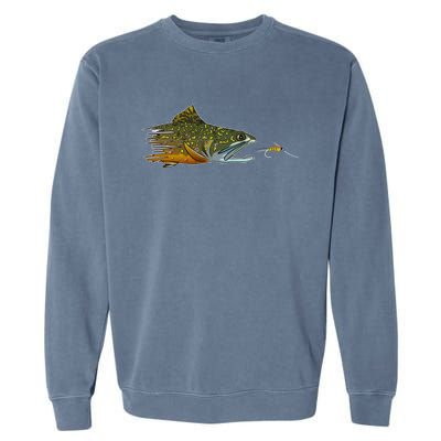 Fly Fishing Brook Trout Dry Fly Tying Fisher Gift Garment-Dyed Sweatshirt