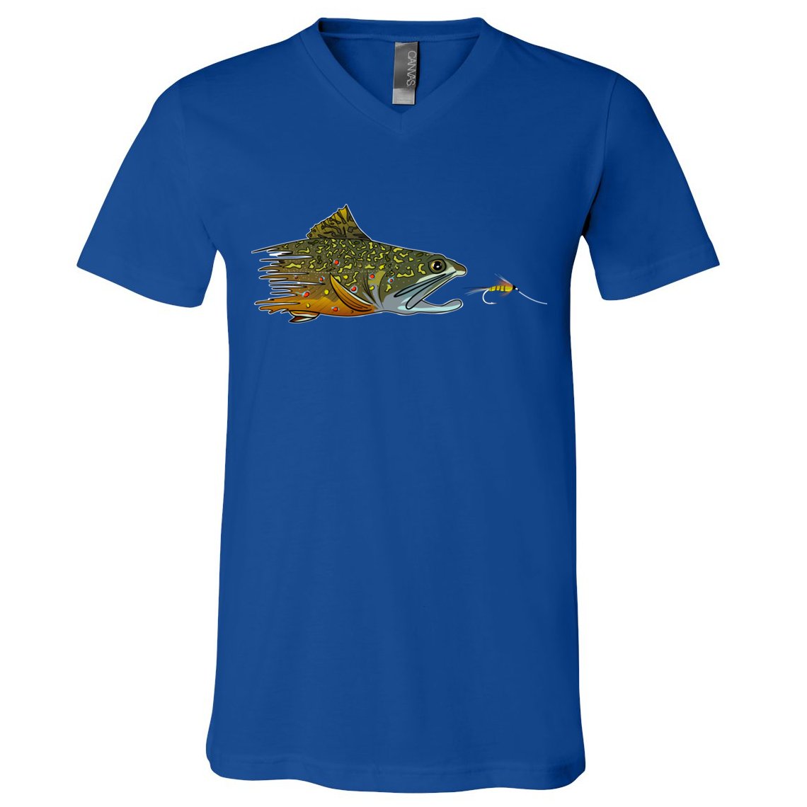 Fly Fishing Brook Trout Dry Fly Tying Fisher Gift V-Neck T-Shirt