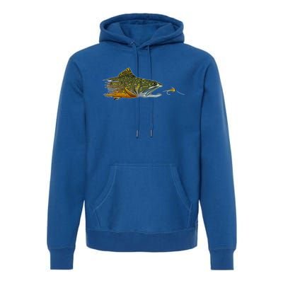 Fly Fishing Brook Trout Dry Fly Tying Fisher Gift Premium Hoodie