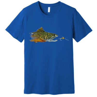 Fly Fishing Brook Trout Dry Fly Tying Fisher Gift Premium T-Shirt
