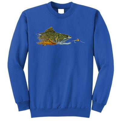 Fly Fishing Brook Trout Dry Fly Tying Fisher Gift Tall Sweatshirt