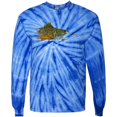 Fly Fishing Brook Trout Dry Fly Tying Fisher Gift Tie-Dye Long Sleeve Shirt