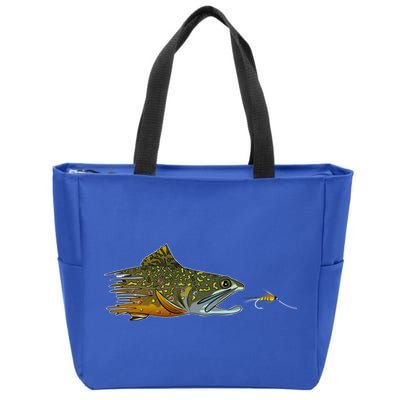 Fly Fishing Brook Trout Dry Fly Tying Fisher Gift Zip Tote Bag