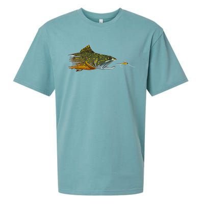 Fly Fishing Brook Trout Dry Fly Tying Fisher Gift Sueded Cloud Jersey T-Shirt