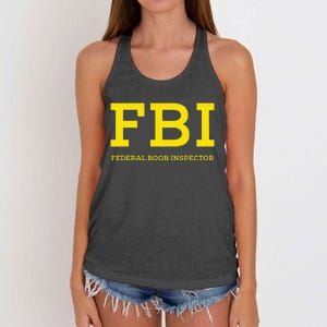 Fbi Federal Boob Inspector Funny Saying Women's Knotted Racerback Tank