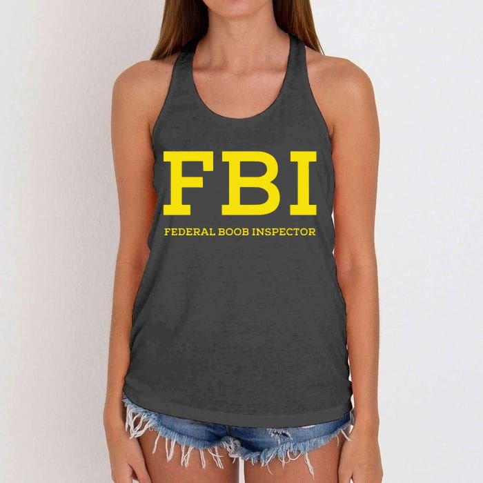 Fbi Federal Boob Inspector Funny Saying Women's Knotted Racerback Tank