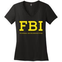 Fbi Federal Boob Inspector Funny Saying Women's V-Neck T-Shirt