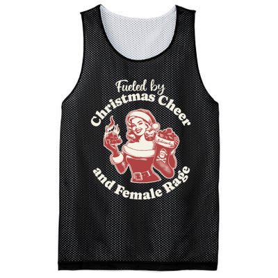 Funny Fueled By Christmas Cheer And Female Rage Patriarchy Mesh Reversible Basketball Jersey Tank