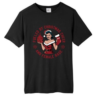 Funny Fueled By Christmas Cheer And Female Rage Patriarchy Tall Fusion ChromaSoft Performance T-Shirt