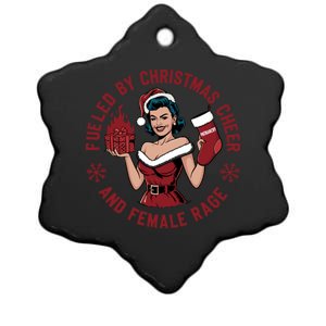 Funny Fueled By Christmas Cheer And Female Rage Patriarchy Ceramic Star Ornament