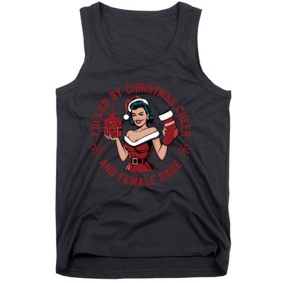 Funny Fueled By Christmas Cheer And Female Rage Patriarchy Tank Top