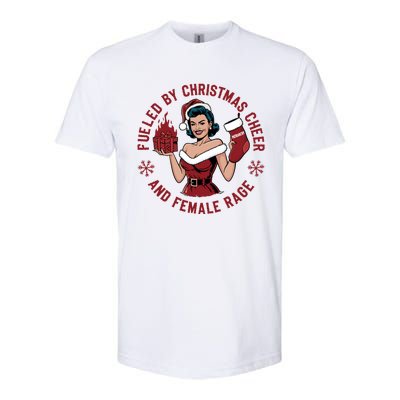 Funny Fueled By Christmas Cheer And Female Rage Patriarchy Softstyle CVC T-Shirt