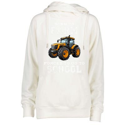 Funny Farmer Born To Farm Forced To Go To School Agriculturist Gift Womens Funnel Neck Pullover Hood