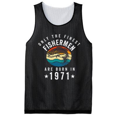 Fishing Fishermen Born In 1971 50th Birthday Mesh Reversible Basketball Jersey Tank