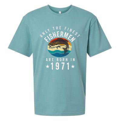 Fishing Fishermen Born In 1971 50th Birthday Sueded Cloud Jersey T-Shirt