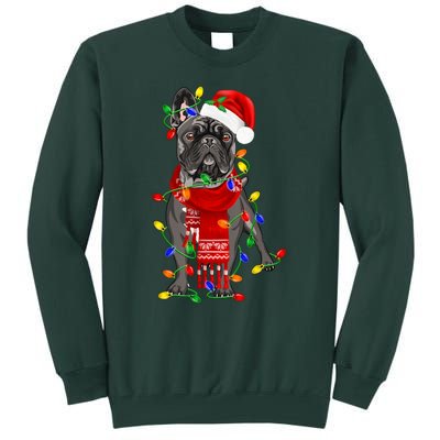 Funny French Bulldog Dog Tree Christmas Lights Xmas Pajama Tall Sweatshirt