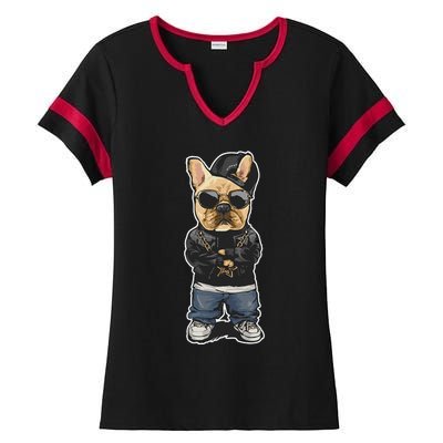 frenchie french bulldog frenchie mom dog pug bull Ladies Halftime Notch Neck Tee