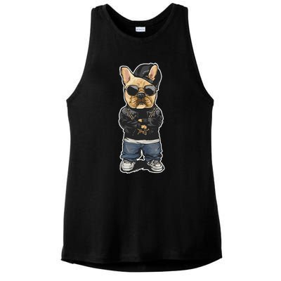 frenchie french bulldog frenchie mom dog pug bull Ladies PosiCharge Tri-Blend Wicking Tank