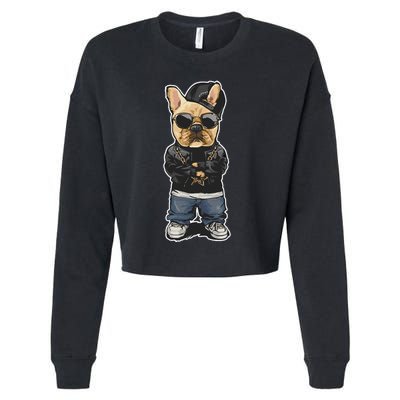 frenchie french bulldog frenchie mom dog pug bull Cropped Pullover Crew