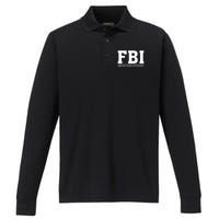 FBI Fabulous Black And Intelligent Performance Long Sleeve Polo