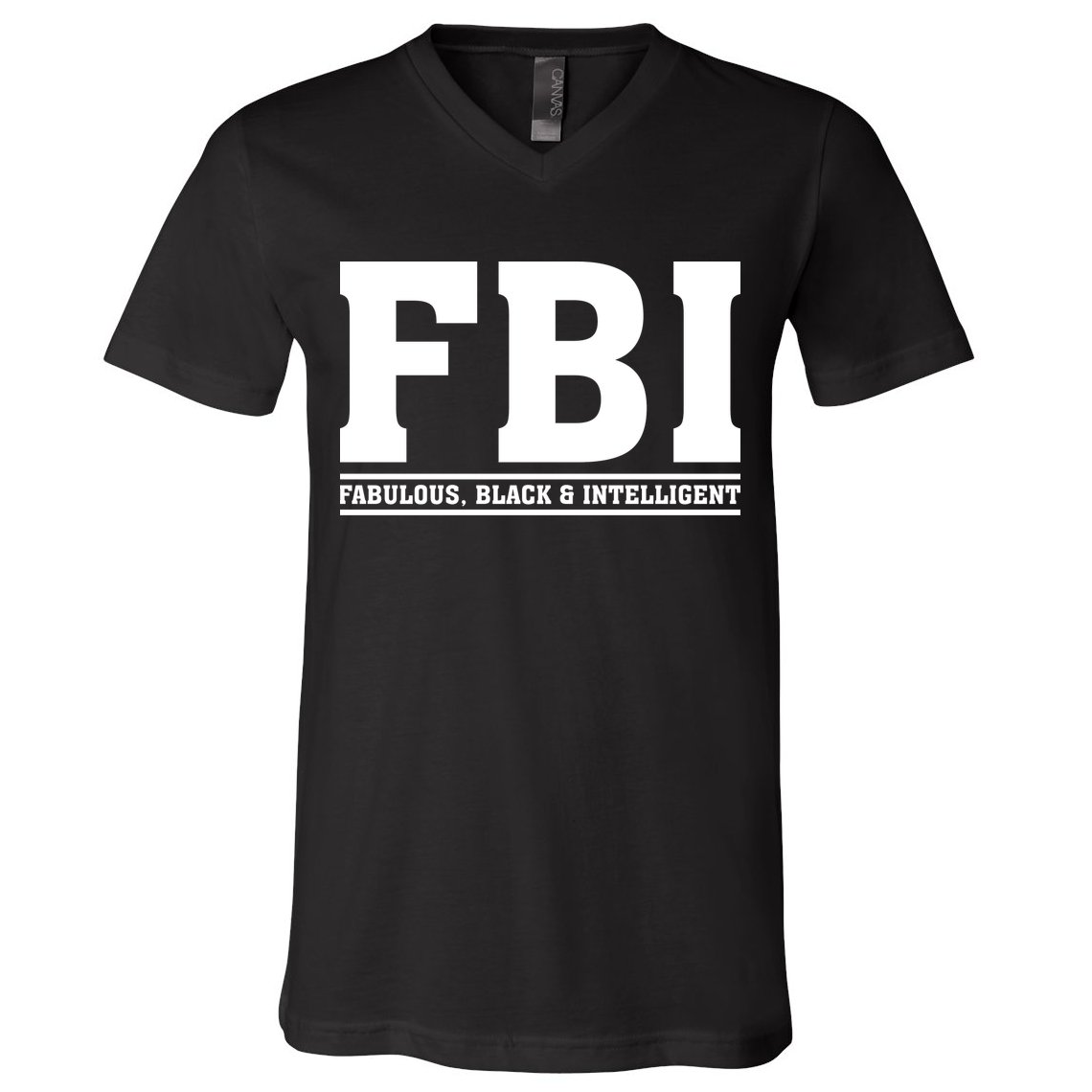 FBI Fabulous Black And Intelligent V-Neck T-Shirt