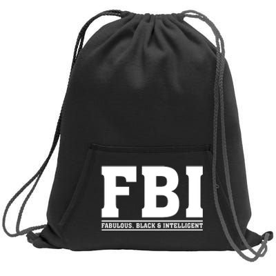 FBI Fabulous Black And Intelligent Sweatshirt Cinch Pack Bag