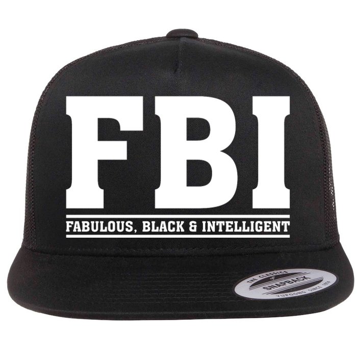 FBI Fabulous Black And Intelligent Flat Bill Trucker Hat