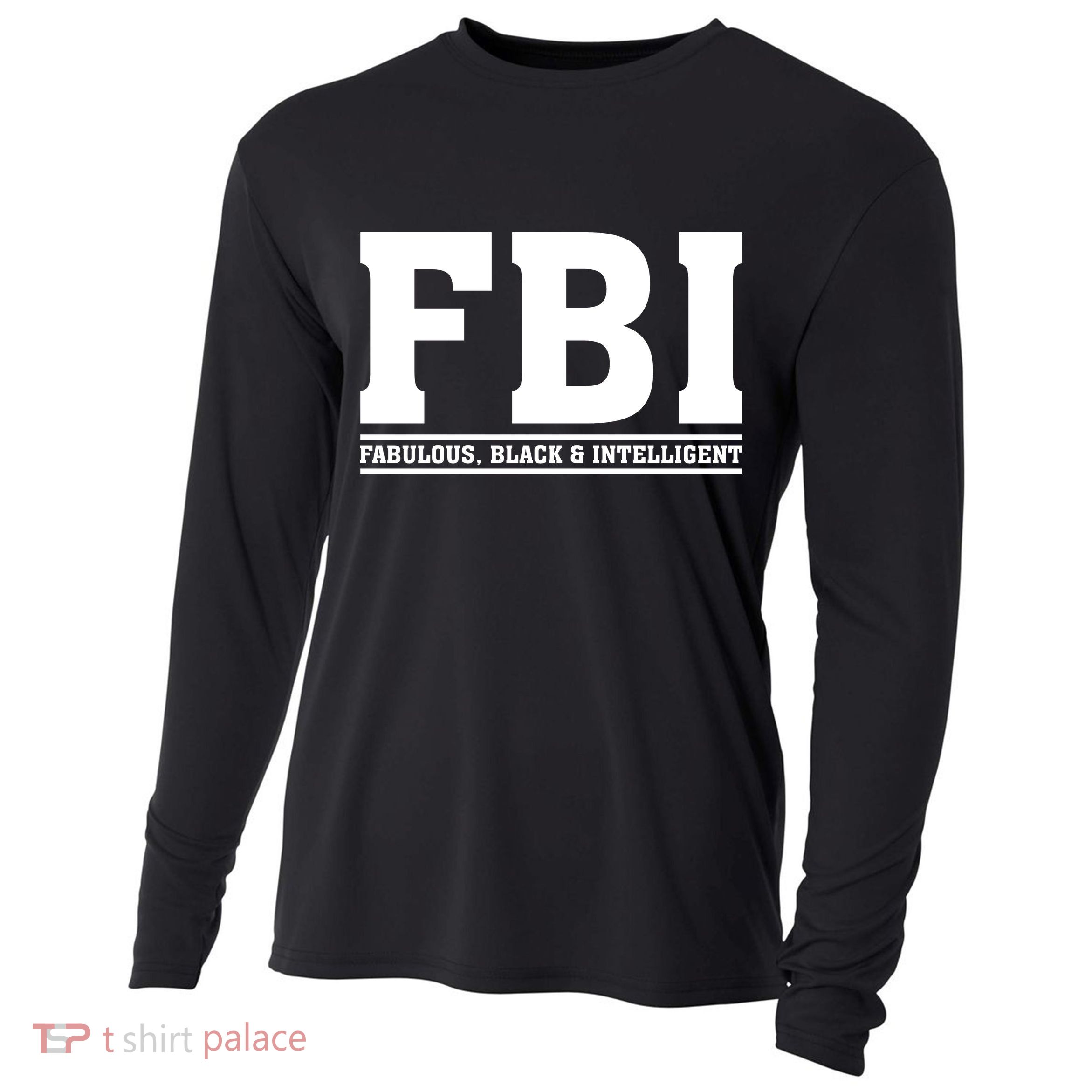 FBI Fabulous Black And Intelligent Cooling Performance Long Sleeve Crew