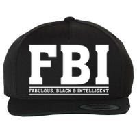 FBI Fabulous Black And Intelligent Wool Snapback Cap