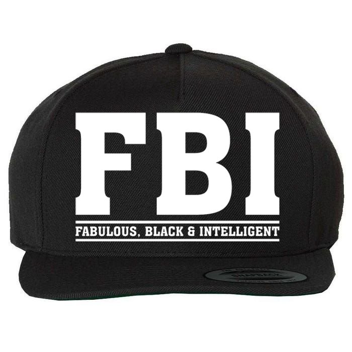 FBI Fabulous Black And Intelligent Wool Snapback Cap