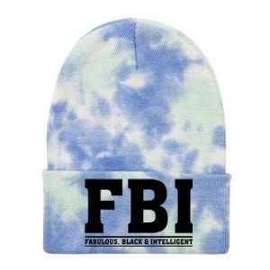 FBI Fabulous Black And Intelligent Tie Dye 12in Knit Beanie