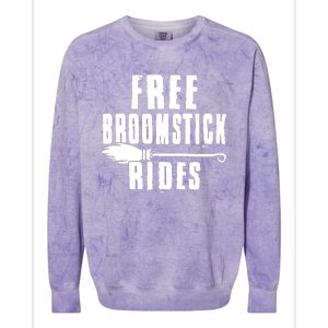 Funny Free Broomstick Rides Halloween Witch Wizard Colorblast Crewneck Sweatshirt