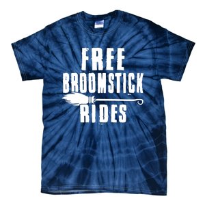 Funny Free Broomstick Rides Halloween Witch Wizard Tie-Dye T-Shirt