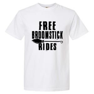 Funny Free Broomstick Rides Halloween Witch Wizard Garment-Dyed Heavyweight T-Shirt