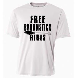 Funny Free Broomstick Rides Halloween Witch Wizard Cooling Performance Crew T-Shirt